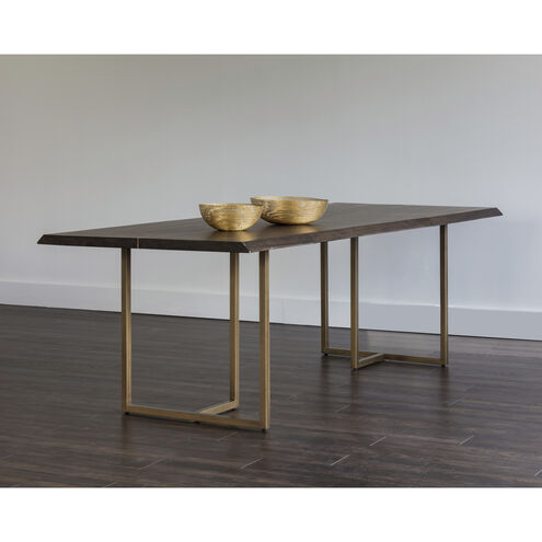 Donnelly 95 X 39.5 inch Antique Brass / Dark Mango Dining Table